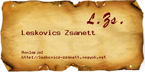 Leskovics Zsanett névjegykártya